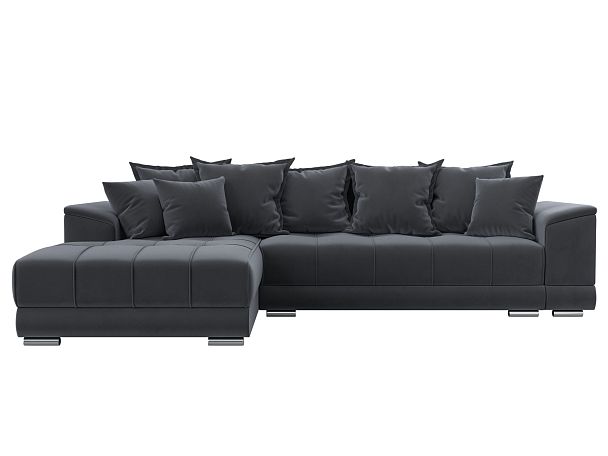 Угловой диван НордСтар левый угол Велюр серый - Вид 2