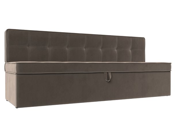 Кухонный диван Техас (полностью велюр коричневый) - Вид 1