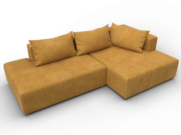 Диван угловой Лига-103 НПБ угол правый Велюр желтый - Вид 6