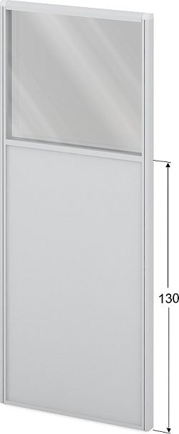 Модуль комбинированный "Мобильные офисные перегородки «Логика»"  ПК-ЛГ-МДК200х80/130С/Д-В1-301 серый - Вид 1