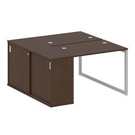 Metal System Quattro Р. ст. с шкафом-купе на О-образном м/к 40БО.РС-СШК-1.1 Т Венге/Серый металл 1410*1475*750 - Фото предпросмотра