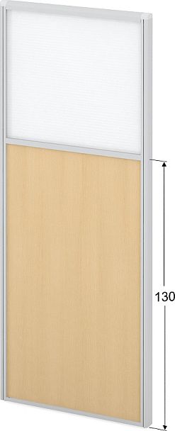 Модуль комбинированный "Мобильные офисные перегородки «Логика»"  ПК-ЛГ-МДК200х80/130П/Д-В1-534 белый - Вид 1