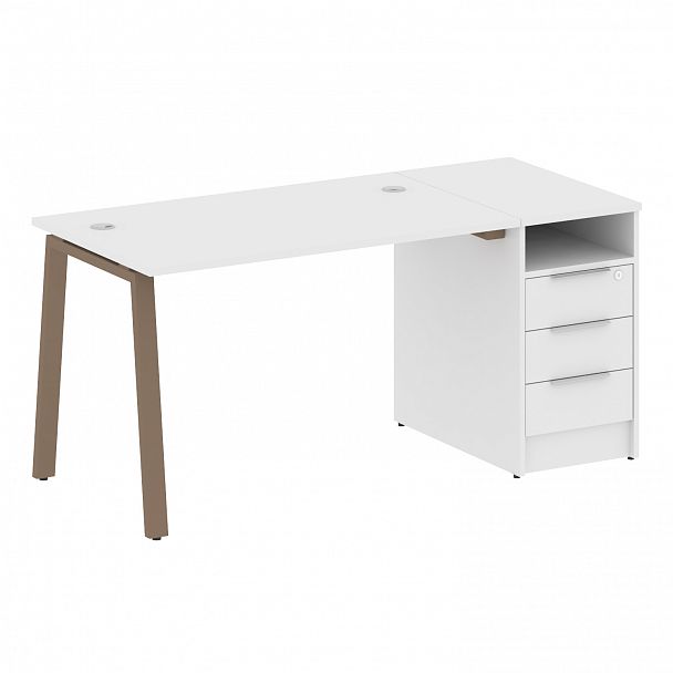 Рабочая станция "Metal System" БА.РС-СТП -1.2 белый/мокко - Вид 1