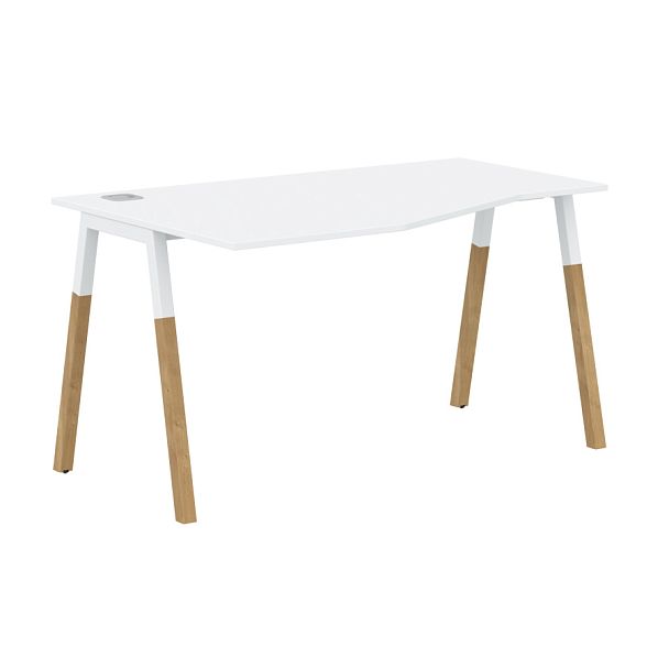 Стол FCT 1367(L) Белый Премиум/Белый-Бук 1380х900(670)х733 FORTA - Вид 1