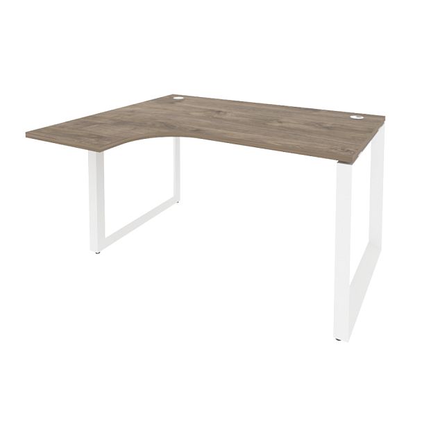 Onix Стол эргономичный левый на О-образном м/к O.MO-SA-3 (L) Тиквуд темный/Белый металл 1380*1180*750 (800/460) - Вид 1