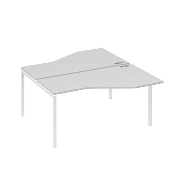 Рабочая станция опоры DUE столы Техно (2х160) A4 А4 Б2 188 БП серый / металлокаркас белый - Вид 1