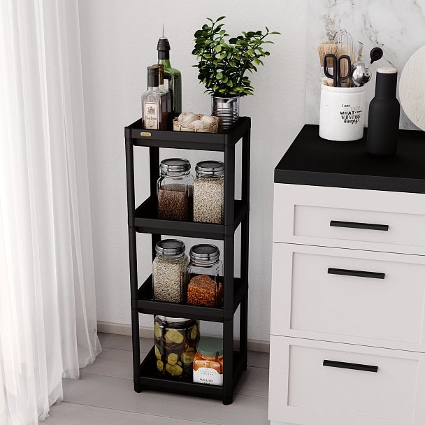 Стеллаж Sheffilton SHT-SS25-4 черный - Вид 6