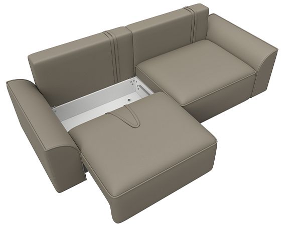 Диван прямой Лига-048 НПБ Экокожа бежевый - Вид 7