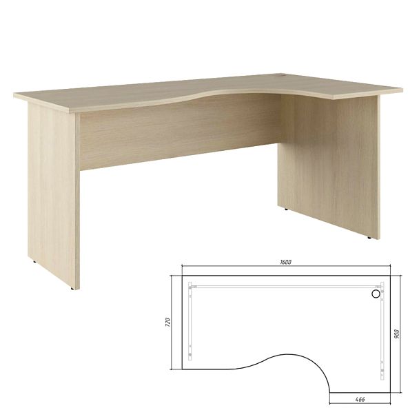 Стол эргономичный правый Trend 160x90x75 дуб феррара - Вид 1