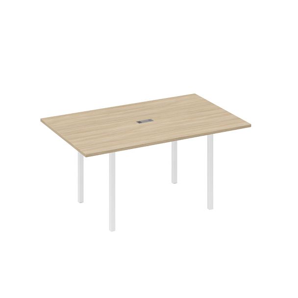 Стол для переговоров 160 прямой на каркасе DUE A4 А4 Б2 121 БП дуб скандинавский / металлокаркас белый - Вид 1