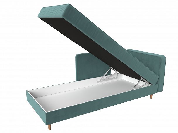 Кушетка Прайм правый (полностью Велюр бирюзовый) - Вид 6