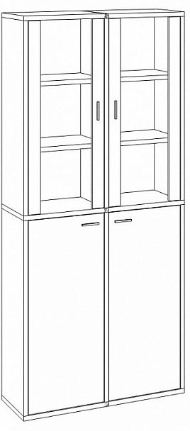 Шкаф-витрина Домино СУ(ш2в2)+2ФС+2ФГ Венге - Вид 3