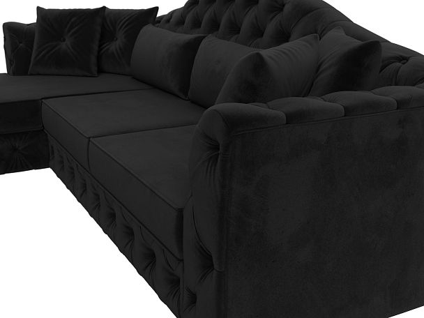 Диван угловой Артис левый угол Велюр черный - Вид 4