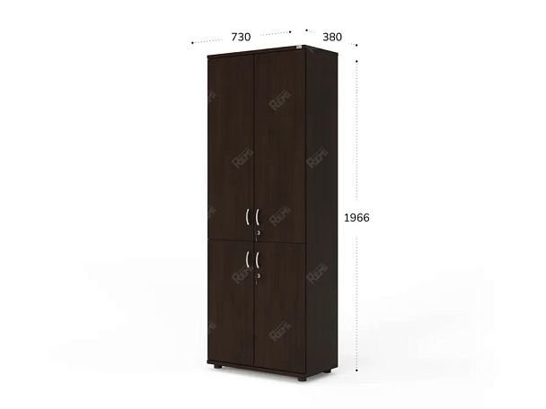 UNITY РШК-02-2 ВЕНГЕ Закрытый шкаф Прямой 730x380x1966 - Вид 4