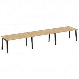 Стол переговорный (3 столешницы) "Onix wood" OW.PRG-3.4 тиквуд светлый/дуб темный - Фото предпросмотра