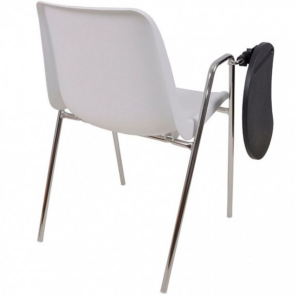 Стул Vicenza (4 ножки с подлокотниками + столик TLT), Каркас хром, белый - Вид 2