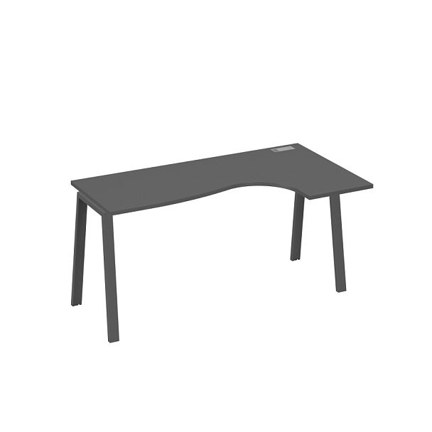 Стол эргономичный правый "Классика" на металлокаркасе TRE A4 А4 Б3 036 БП антрацит премиум / металлокаркас антрацит - Вид 1
