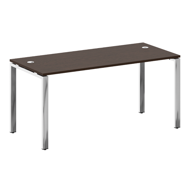 Metal System Direct Стол рабочий руководителя на П-обр. м/к БП.СРР-4.7 Венге/Нерж. сталь 1600*720*750 - Вид 1