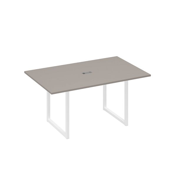 Стол 160 каркас QUATTRO для переговоров A4 А4 Б4 121 БП мокко премиум / металлокаркас белый - Вид 1