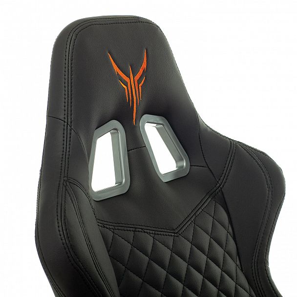 Кресло компьютерное Knight ARMOR, 2 подушки, экокожа премиум, черное, 1628888 - Вид 14