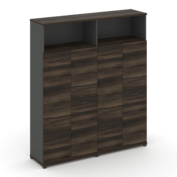 Concept Шкаф 2 широкие секции, 5 ниш CN.STS-526 A Дуб Мали/Антрацит/Металл Антрацит 1668*420*1922 - Вид 1