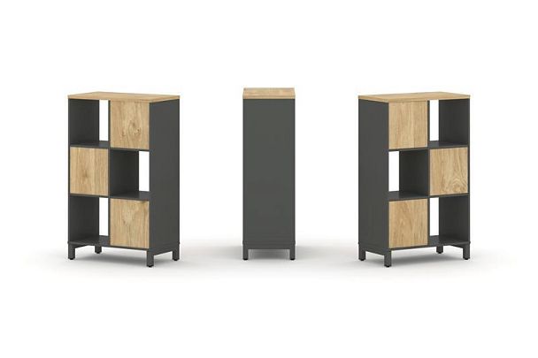 Стайл Проджект Набор стеллажа 1 сторон., 3 яр. SN.NS-321 Антрацит/Тиквуд Светлый/Металл Антрацит 754 - Вид 1