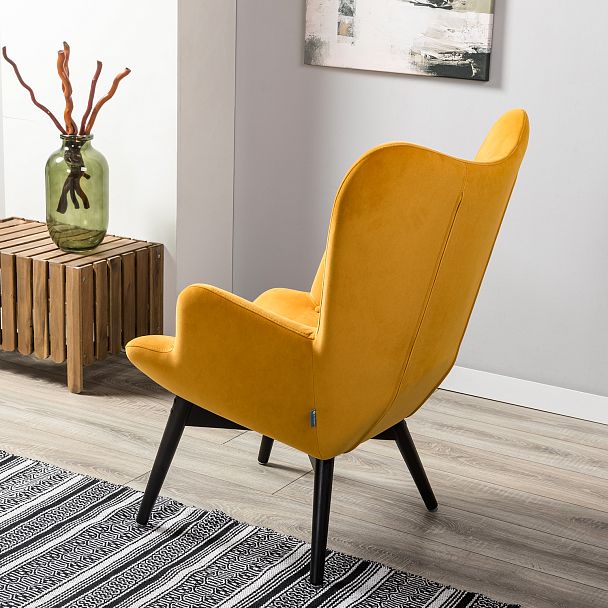 Кресло Хайбэк желтый/венге - Вид 15