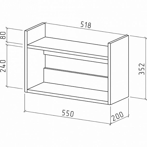 Полка навесная Лайт-40 - Вид 2