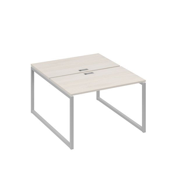 Рабочая станция 2х120 на металлокаркасе QUATTRO A4 А4 Б4 173 БП дуб / металлокаркас серый - Вид 1