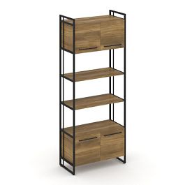 Rift Шкаф 5 ниш широкий RF.SS-54 Сандал Янтарный/Металл Черный 798*396*2010 - Фото предпросмотра