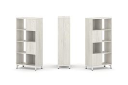 Стайл Проджект Набор стеллажа 2-х сторон., 4 яр. SN.NSD-421 Дуб Наварра/Металл Белый 754*400*1615 - Фото предпросмотра