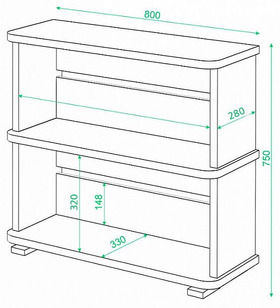 Стеллаж Домино СБ-25/2 Белый/Нельсон - Вид 3