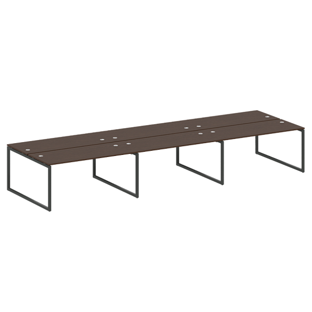 Metal System Quattro Р. ст. на 6 раб. места на О-образном м/к 40БО.СМ-6.4 Венге/Антрацит металл 4800*1475*750 - Вид 1