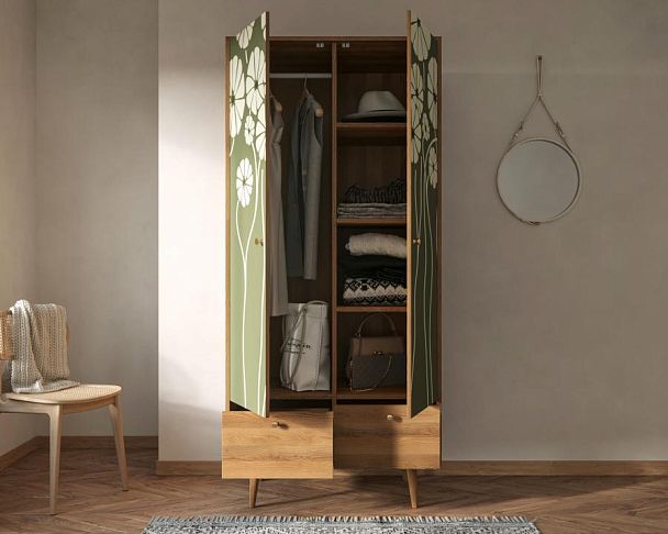 Шкаф двухстворчатый Berber арт BB16/Print_53 - Вид 2