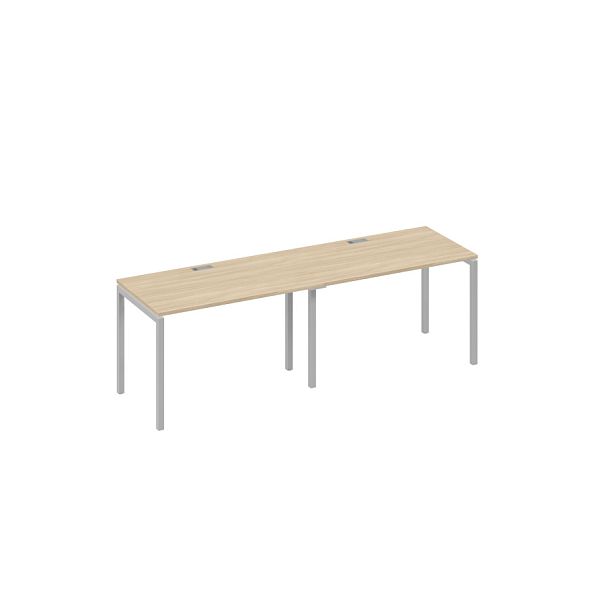 Рабочая станция на каркасе DUE (2х120) металл A4 А4 С2 013-2 БП дуб скандинавский / металлокаркас серый - Вид 1
