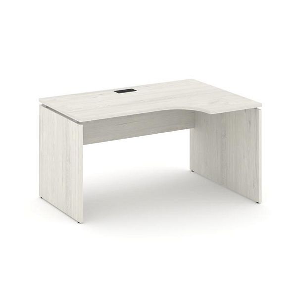 Стайл Проджект Стол рабочий эргоном. SN-D.SPA-001(R) Дуб Наварра/Черная Заглушка 1380*600/980*750 - Вид 1