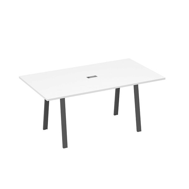 Стол 180 с металлокаркасом TRE для переговоров A4 А4 Б3 122 БП белый премиум / металлокаркас антрацит - Вид 1