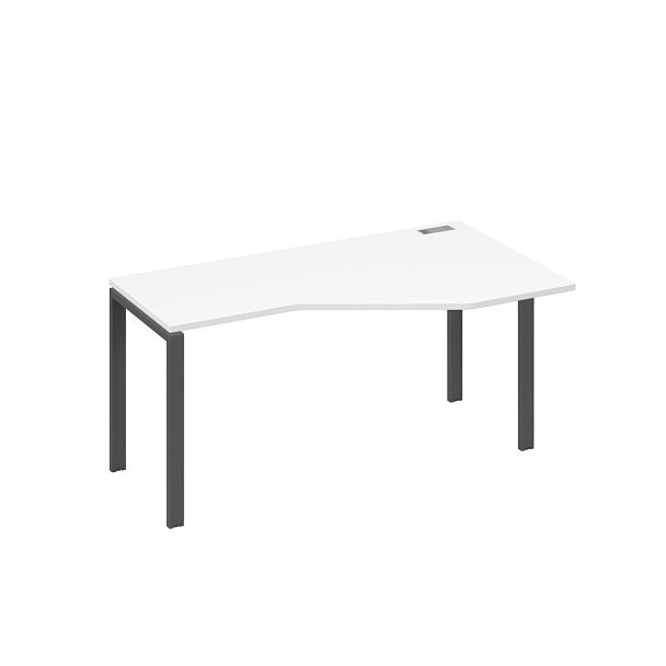 Стол эргономичный правый "Техно" на металлокаркасе UNO A4 А4 Б1 056 БП белый премиум / металлокаркас антрацит - Вид 1