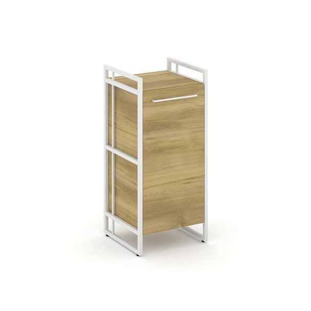 Rift Шкаф 2 ниши узкий RF.SU-21 (R) Дуб Винченцо/Металл Белый 420*396*924 - Вид 1