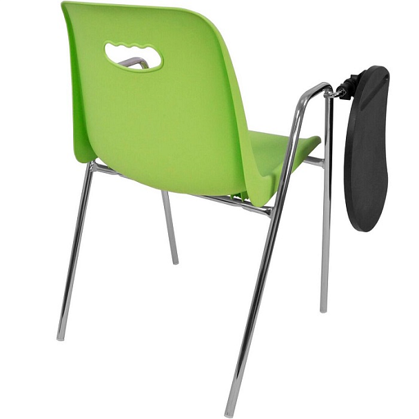 Стул Venezia (4 ножки с подлокотниками + столик TLT), каркас хром, зеленый, РП+ИК - Вид 3