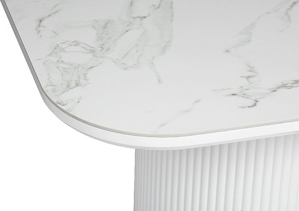 Стол керамический Сайлент 180х90х79 Белый мрамор/Белый - Вид 4