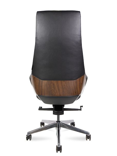 Кресло Шопен / черная кожа / алюминий крестовина - Вид 5