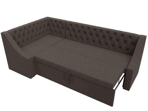 Диван кухонный угловой Мерлин левый угол Рогожка коричневый - Вид 6