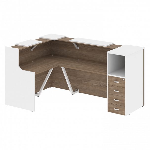 Ресепшн Г-образный "Onix" O.R-K-25 дуб аризона/белый - Вид 1