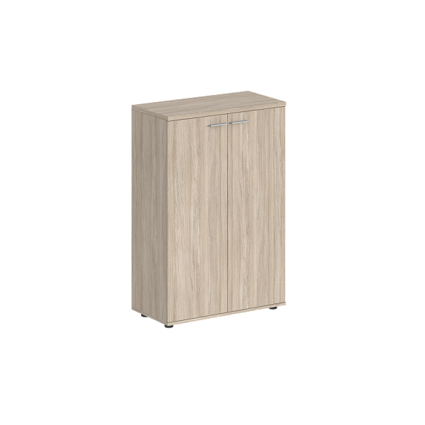 Шкаф средний Sigma 800х400х1200, 2-х дв., з.ст HDF / корпус: дуб светлый; фасады: дуб светлый - Вид 1