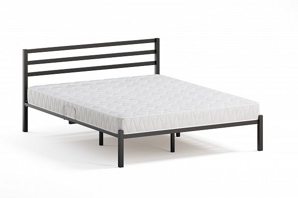 Кровать металлическая Сталь 1400*2000, цвет черный - Вид 2