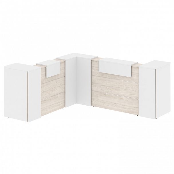 Ресепшн Г-образный "Onix" O.R-K-33 денвер светлый/белый - Вид 2