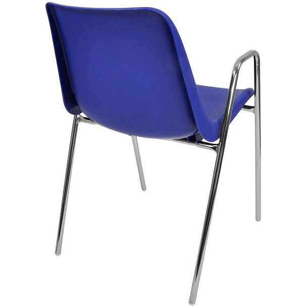Стул Vicenza (4 высокие ножки c подлокотниками), каркас Хром, синий, РП+ИК, стопируемый - Вид 2