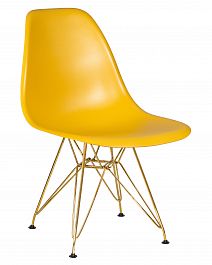 Стул обеденный DOBRIN DSR (ножки золотые, цвет горчичный (Y-03)) - Фото предпросмотра