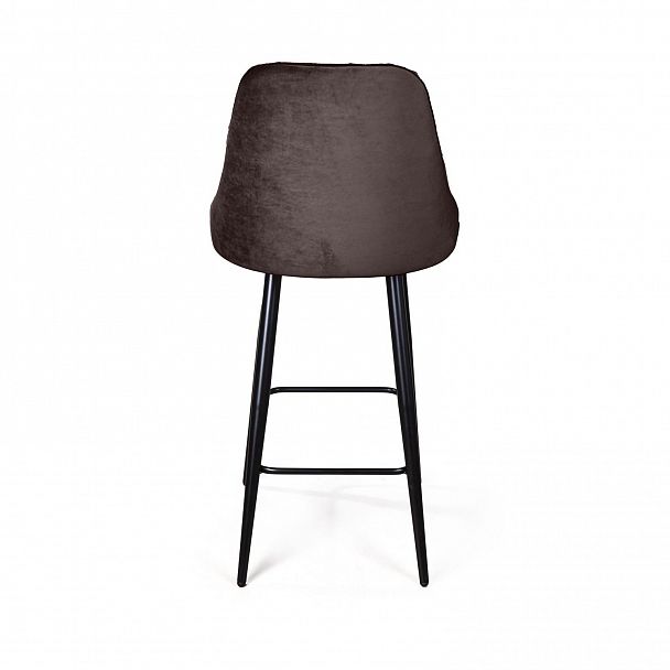Стул полубарный Berg, бархат антрацит 14/ чёрный конус - Вид 6